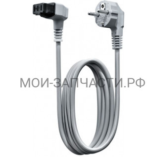 Bosch 12022522 Кабель для подключения посудомоечной машины к сети, серый, европейская вилка, длина - 5 м