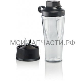 Bosch 17006674 Бутылка ToGo с крышкой и ножом, 650 мл, для блендеров VitaPower Serie 2/4